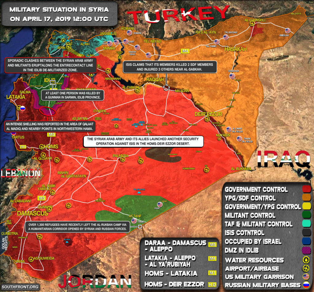 Military Situation In Syria On April 17, 2019 (Map Update)