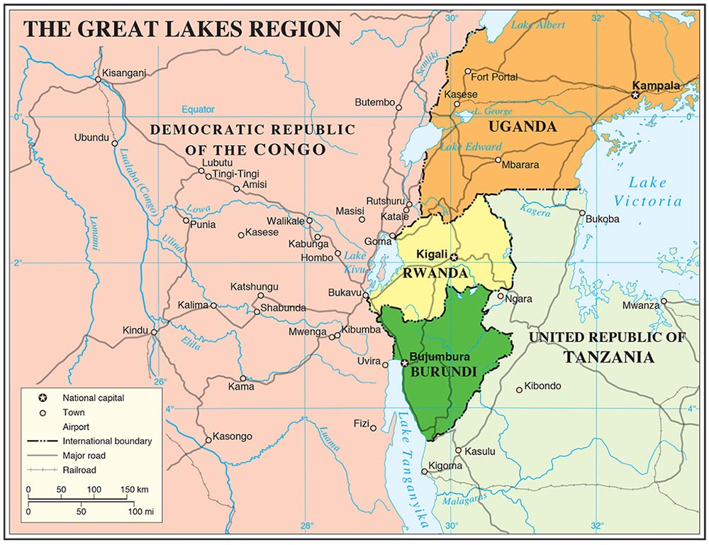 Image result for the great lakes africa map