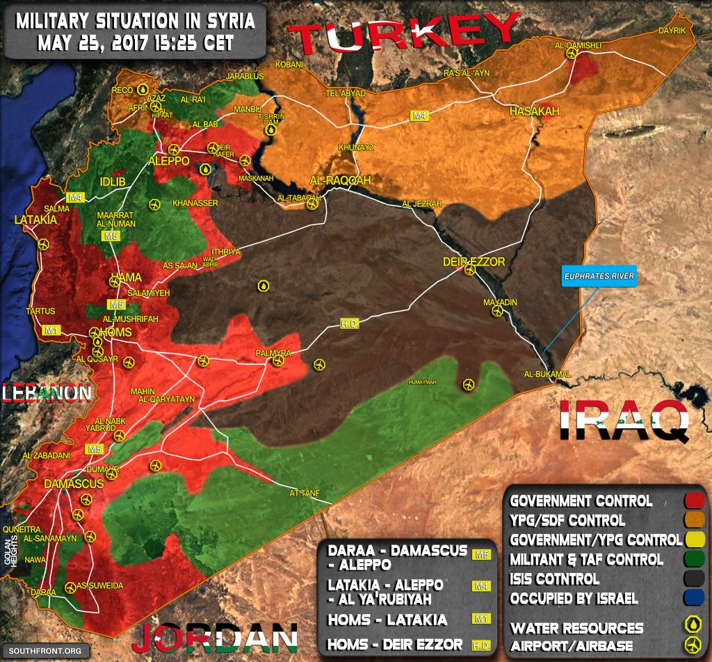 Military Situation In Syria On May 25, 2017 (Map Update)