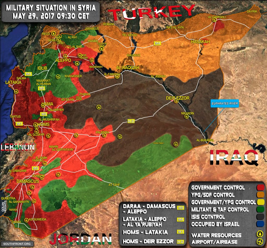 Military Situation In Syria On May 29, 2017 (Map Update)