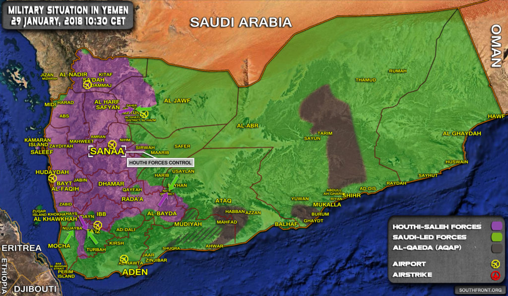 Military Situation In Yemen On January 29, 2018 (Map Update)