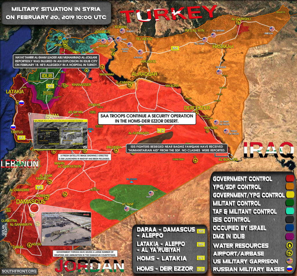 Military Situation In Syria On February 20, 2019 (Map Update)