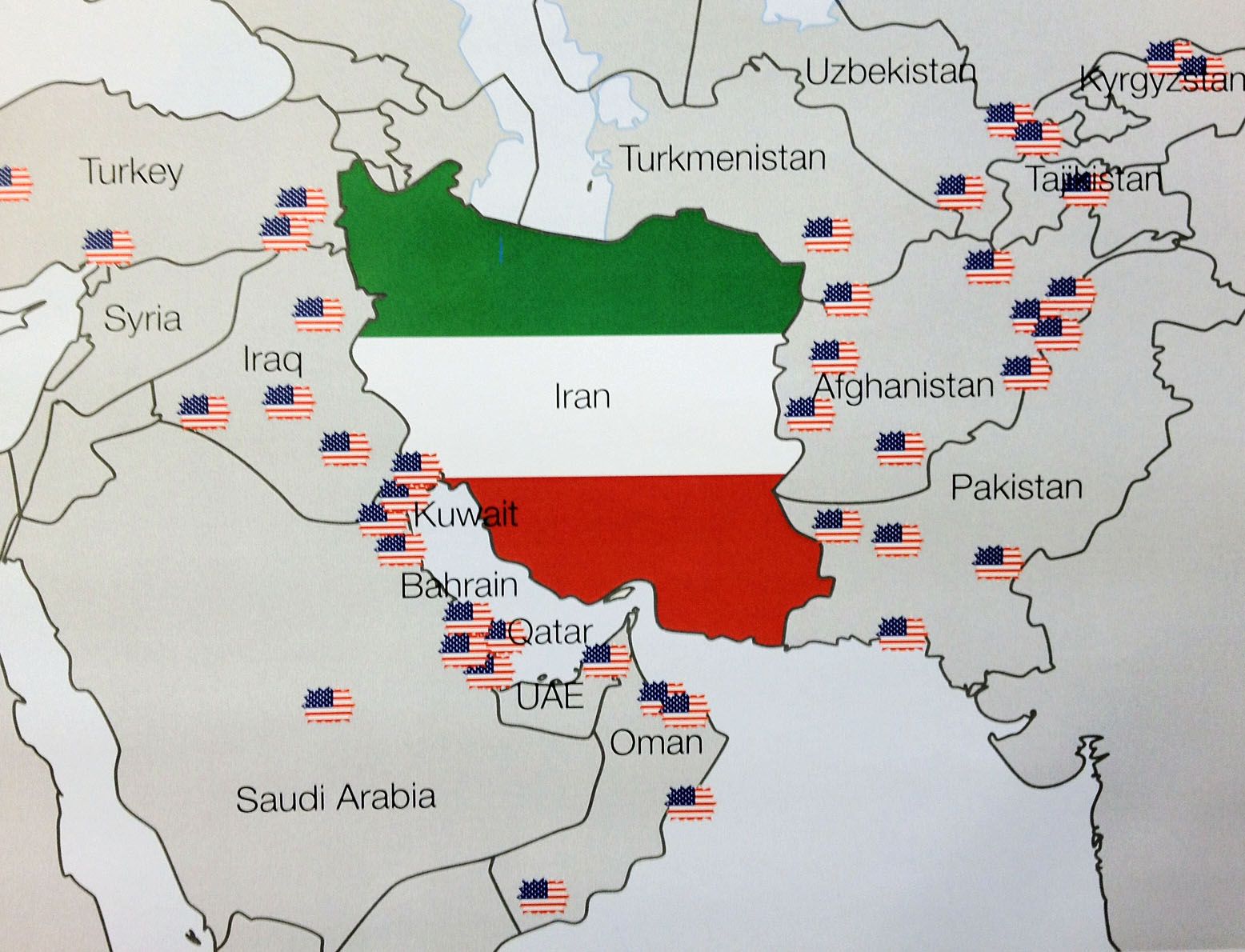 Image result for american bases around iran