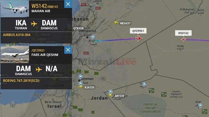 המודיעין האמריקני עוקב אחר מטוסי מטען מאיראן לסוריה