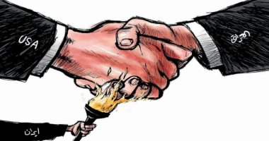 كاريكاتير صحيفة سعودية .. إيران تشعل النيران فى اتفاق العراق والولايات المتحدة