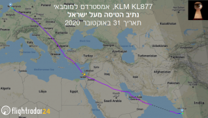 KLM-Flight-KL877-31-Oct20-Route-over-Israel-Flightradar24-wText