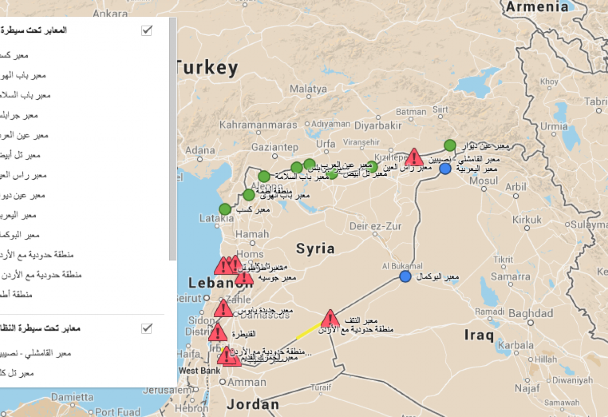 خريطة المعابر على الحدود السورية | نون بوست