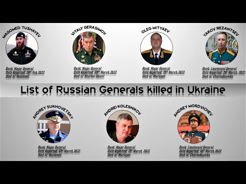 List of Russian Generals killed in Russia-Ukraine war 2022 - YouTube
