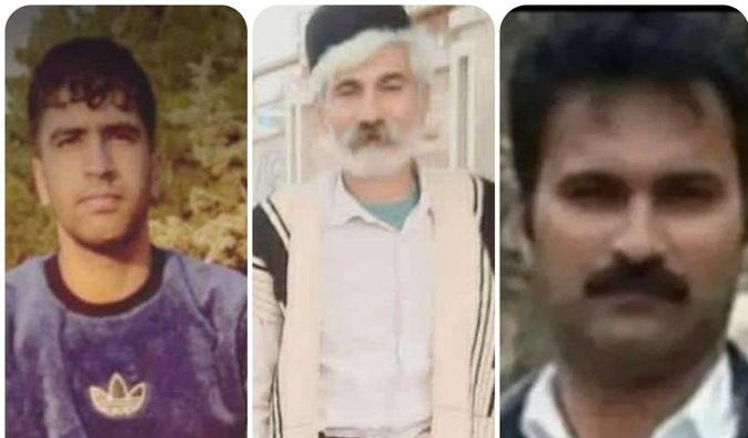 The three victims killed by security forces in Iran.