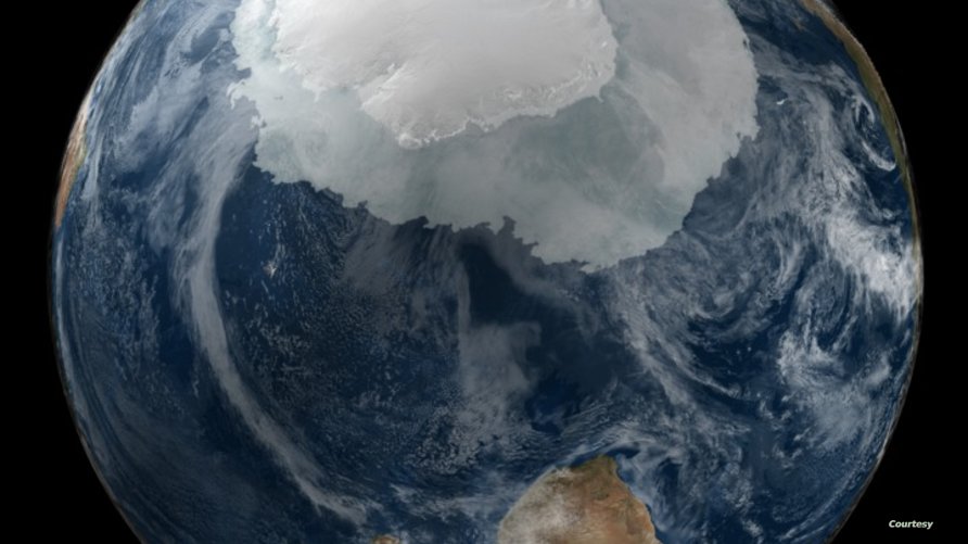 "נאס"א" פיתחה את התמונה כדי להמחיש את הרי הקרח בקוטב הצפוני והדרומי ב-2005