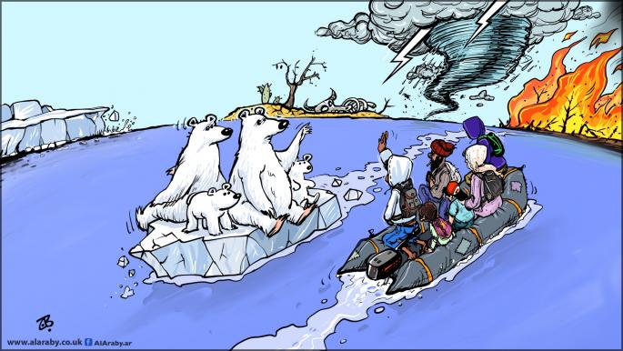 קריקטורות של שינויי אקלים והגירה / צליינים