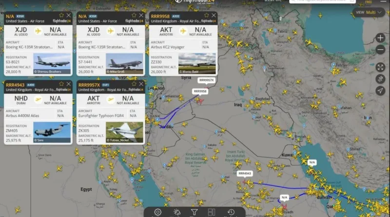 תנועות אינטנסיביות של מטוסי קרב ותדלוק אמריקאים מארה"ב ואירופה לכיוון המזרח התיכון- חיתוך מצב והערכת כוונות!