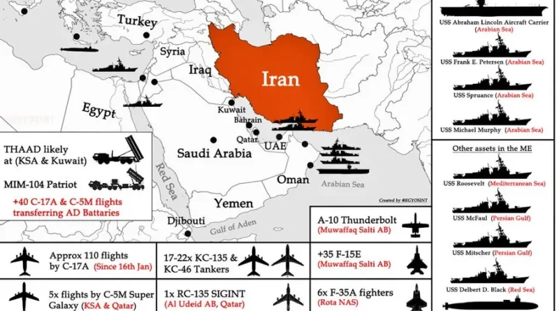 הסד"כ האמריקאי העדכני שנערך נכון לעכשיו מול איראן