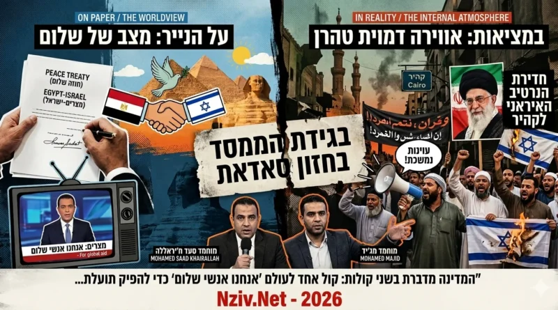 שנאה בחינם: "על הנייר אנחנו במצב של שלום, אבל במציאות האווירה הכללית במצרים הפכה לדומה יותר לאווירה בטהרן העוינת"