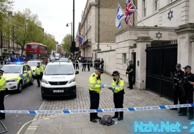 משטרת בריטניה חוקרת אירוע ביטחוני ליד שגרירות ישראל בלונדון ומעורבות של רחפני תקיפה נושאים חומרים כימיים