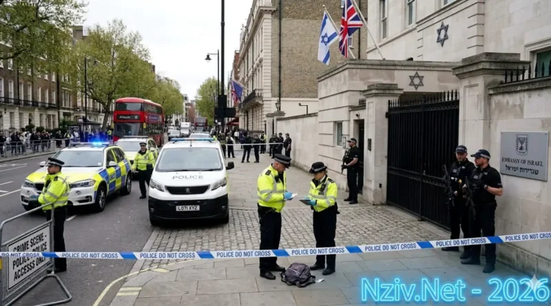 משטרת בריטניה חוקרת אירוע ביטחוני ליד שגרירות ישראל בלונדון ומעורבות של רחפני תקיפה נושאים חומרים כימיים