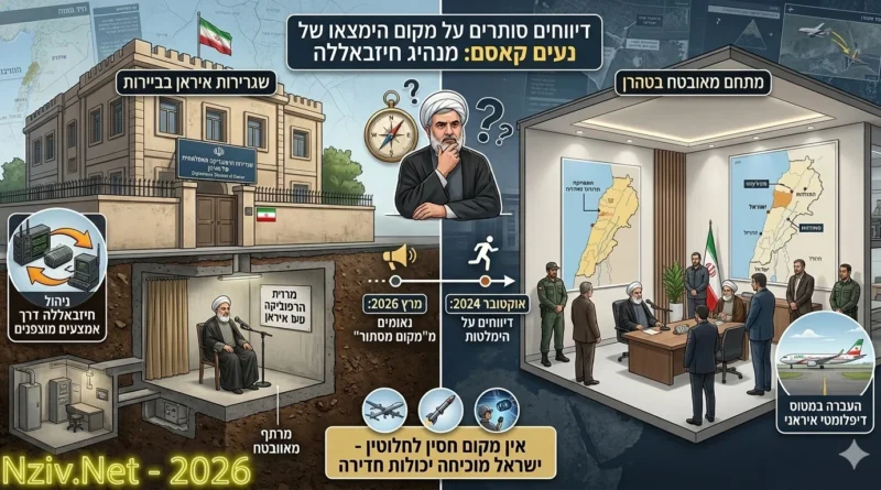 דיווחים סותרים באשר למקום המסתור הנוכחי של מנהיג חיזבאללה נעים קאסם. פרטים בנושא!