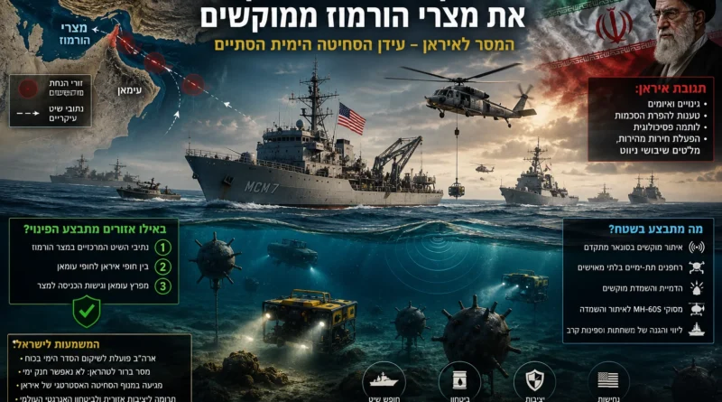 סנטקו"ם מתחילה לנקות את מצרי הורמוז ממוקשים: המסר לאיראן – עידן הסחיטה הימית הסתיים!  ספויילר: מלכודת אסטרטגית?