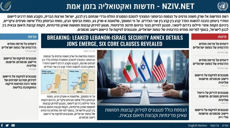 חשיפה: פרטים מהנספח הביטחוני להסכם לבנון – ישראל
