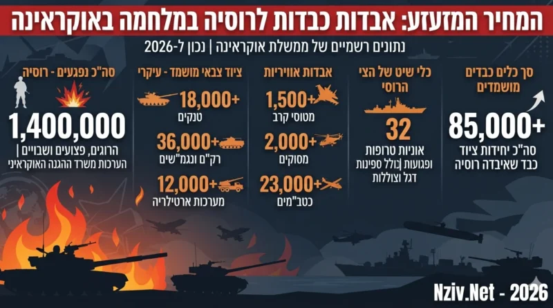 1,400,000 נפגעים, צבא רפאים וצי מושמד: מחיר הדמים המטורף של פוטין נחשף במלחמתו נגד אוקראינה