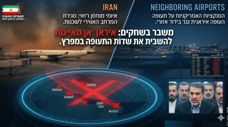 איראן מאיימת להשבית את שדות התעופה של שכנותיה אם יצטרפו למצור האווירי האמריקאי עליה
